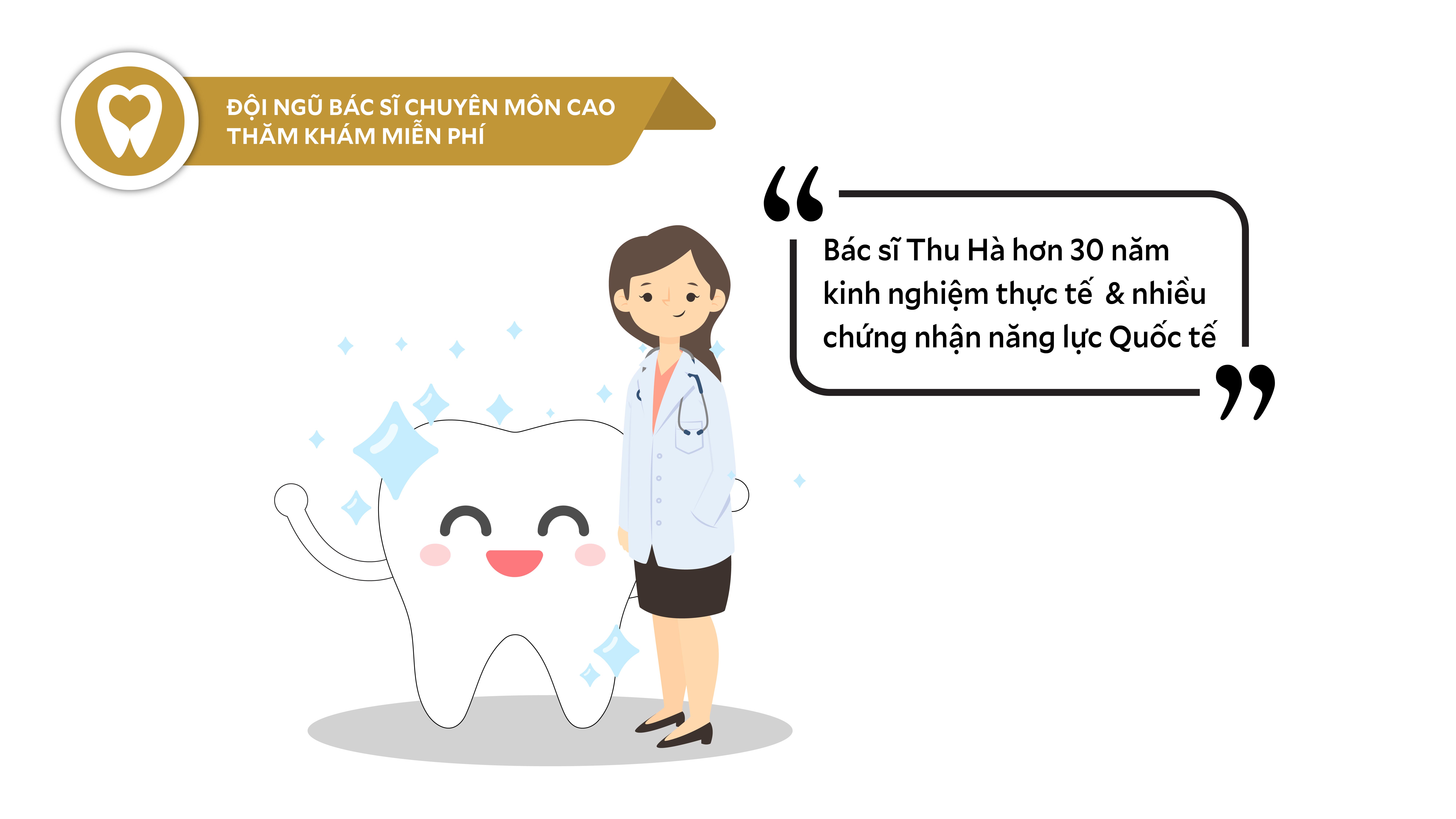 Nha khoa Hà Thu ưu việt với dội ngũ bác sĩ chuyên môn cao, thăm khám miễn phí